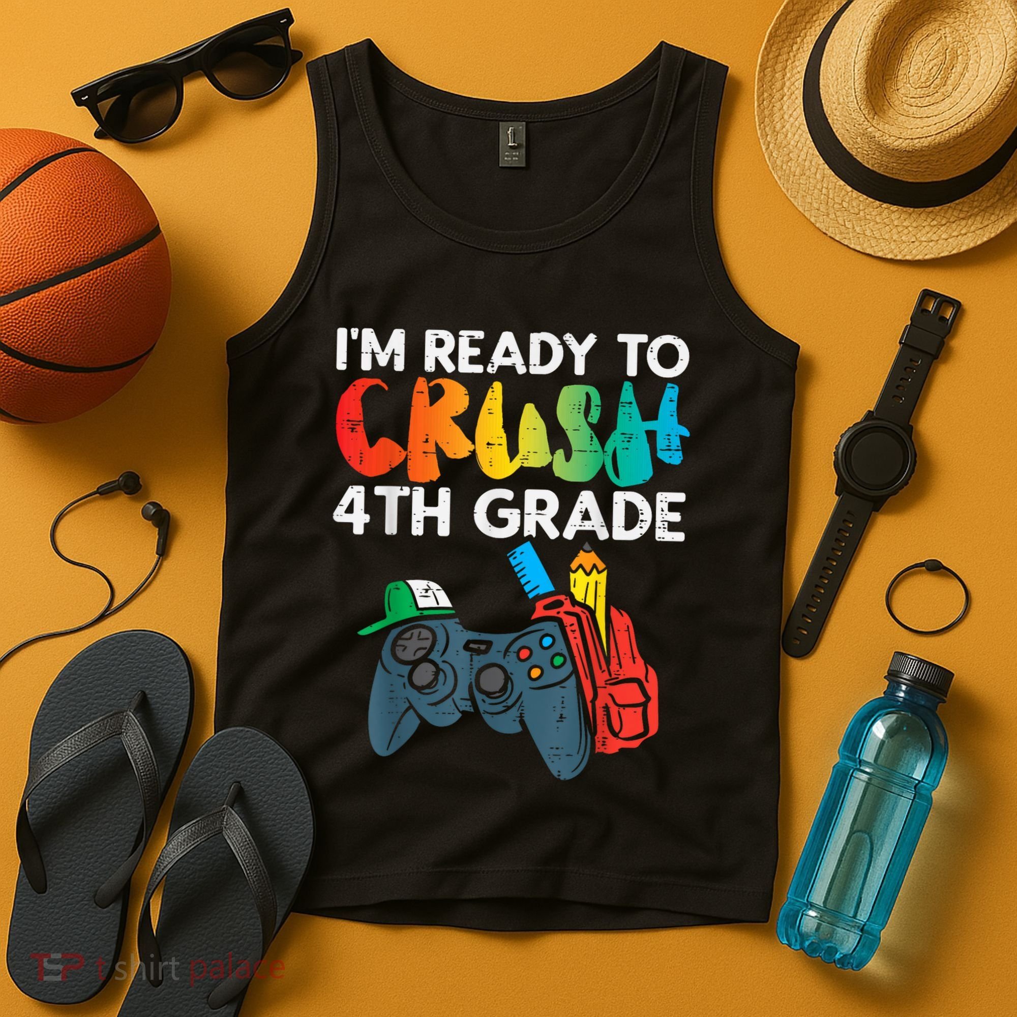 Ready To Crush 4th Grade Fourth Video Gamer First Day Boy Tank Top