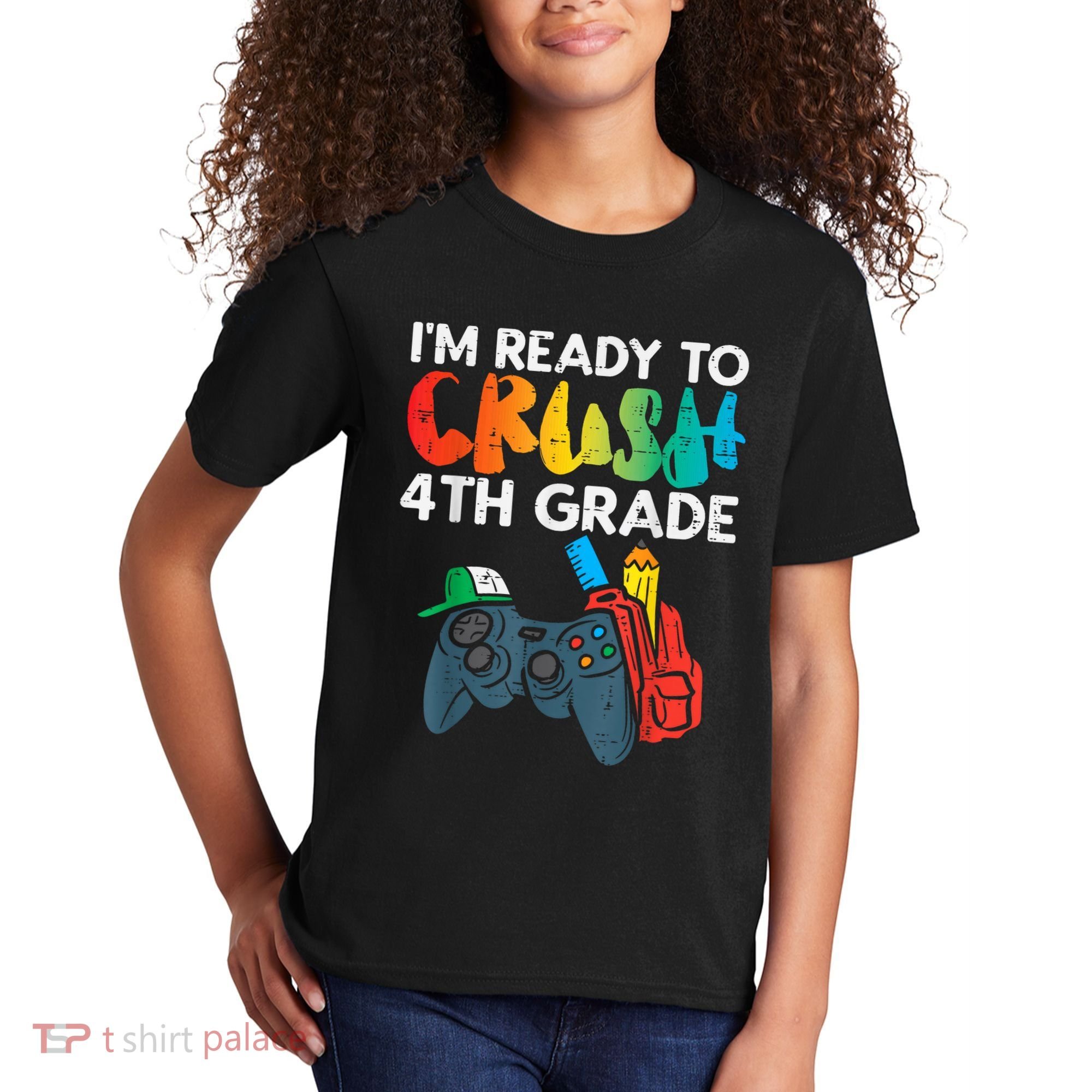 Ready To Crush 4th Grade Fourth Video Gamer First Day Boy Kids T-Shirt
