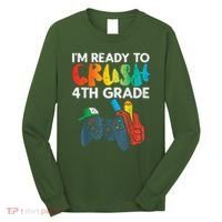 Ready To Crush 4th Grade Fourth Video Gamer First Day Boy Long Sleeve Shirt thumb 0