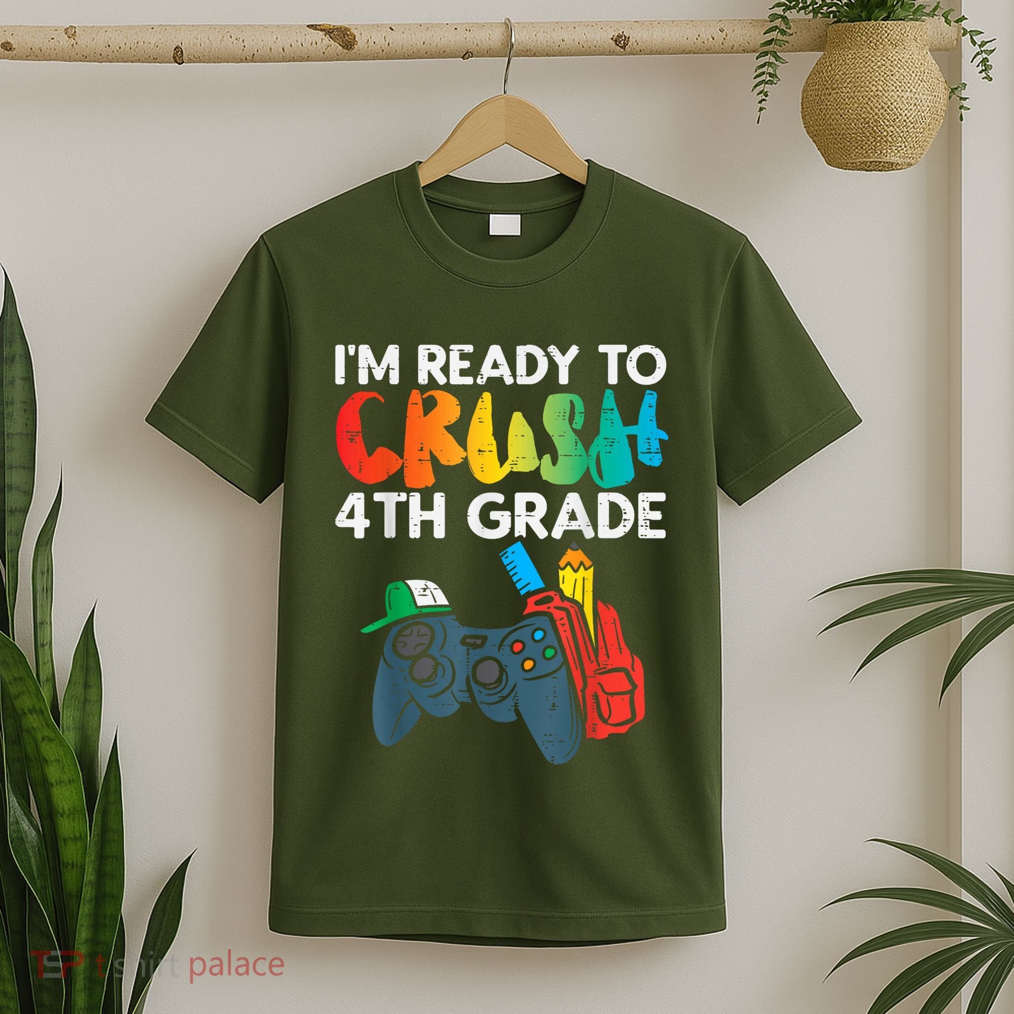 Ready To Crush 4th Grade Fourth Video Gamer First Day Boy T-Shirt