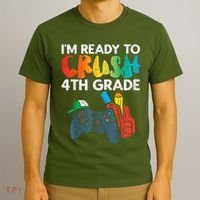 Ready To Crush 4th Grade Fourth Video Gamer First Day Boy T-Shirt thumb 3