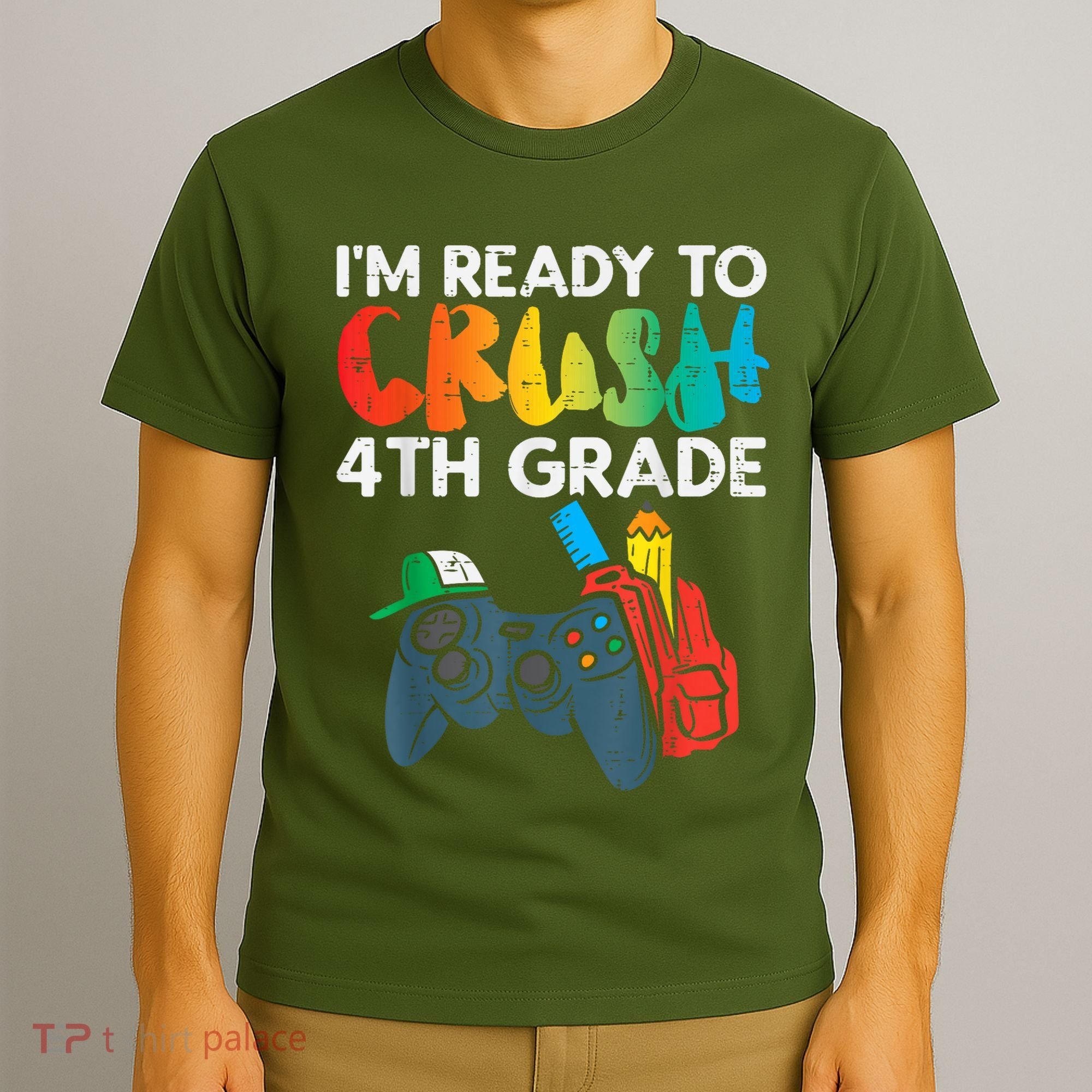 Ready To Crush 4th Grade Fourth Video Gamer First Day Boy T-Shirt