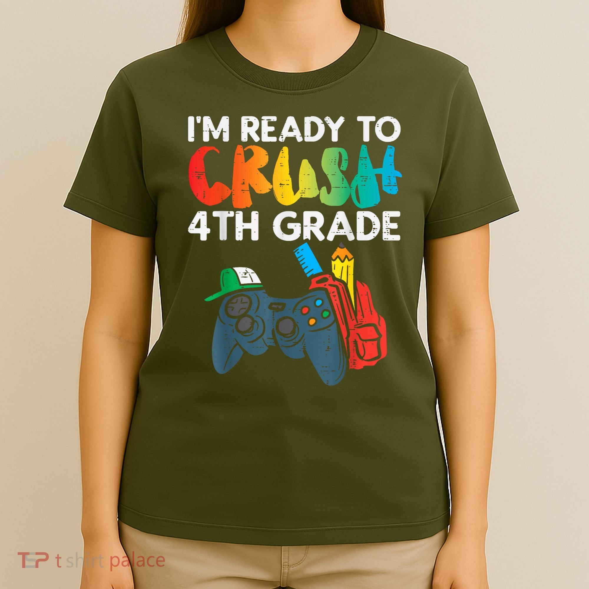 Ready To Crush 4th Grade Fourth Video Gamer First Day Boy T-Shirt