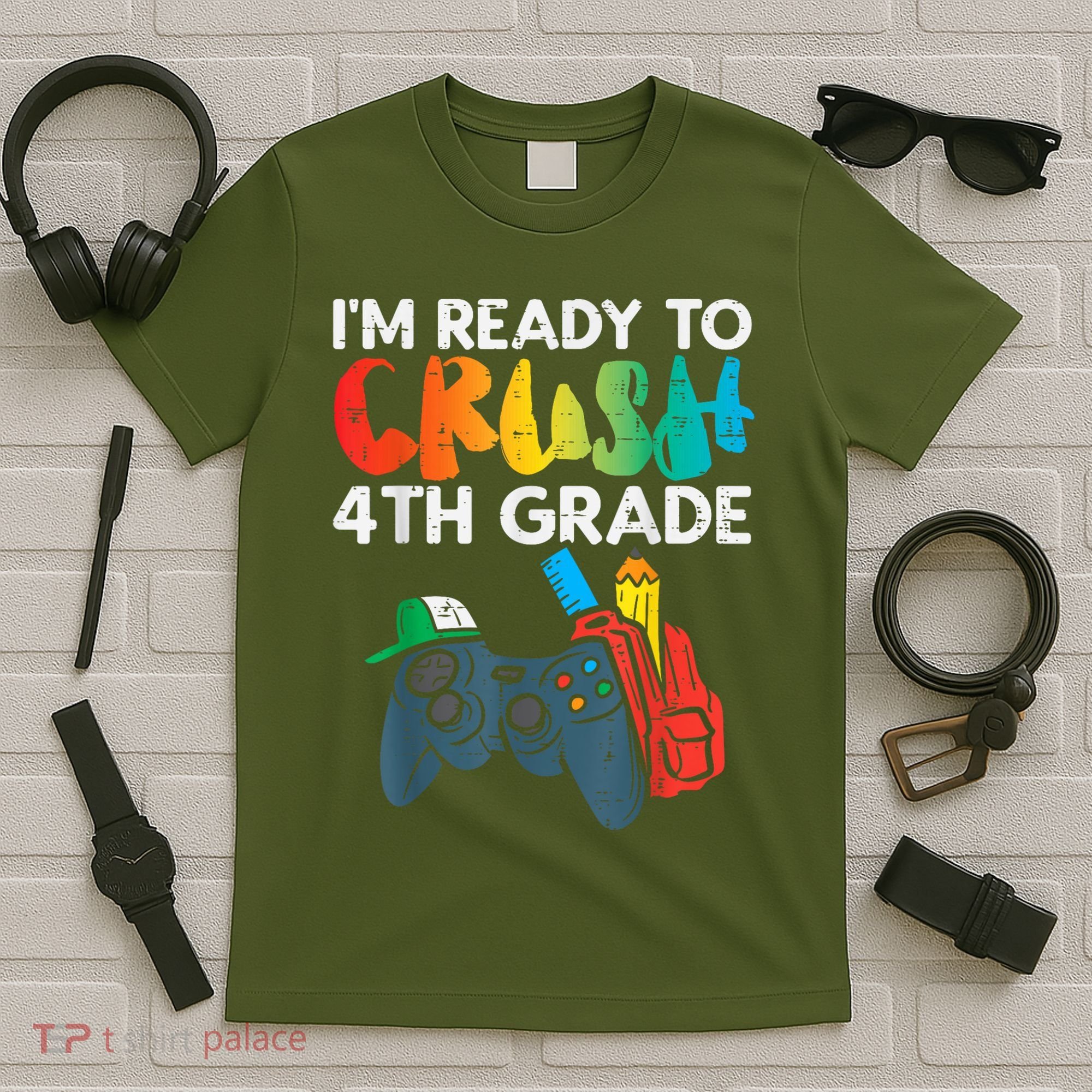 Ready To Crush 4th Grade Fourth Video Gamer First Day Boy T-Shirt