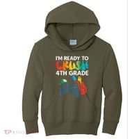 Ready To Crush 4th Grade Fourth Video Gamer First Day Boy Kids Hoodie thumb 0