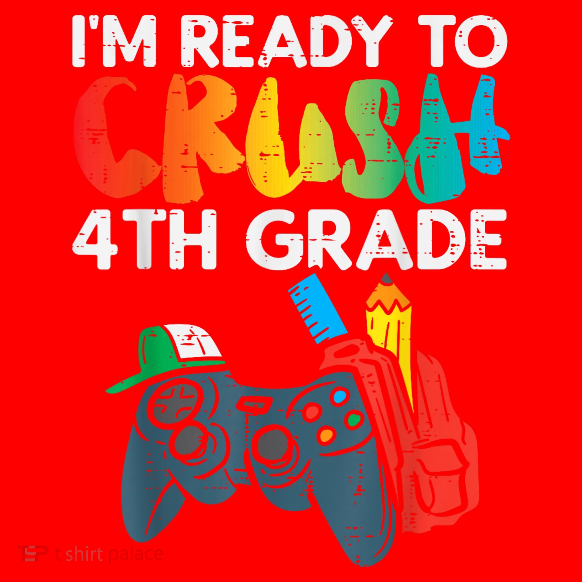Ready To Crush 4th Grade Fourth Video Gamer First Day Boy Santa Hat