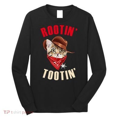 Rootin' Tootin' Cowboy Cat Meme Long Sleeve Shirt