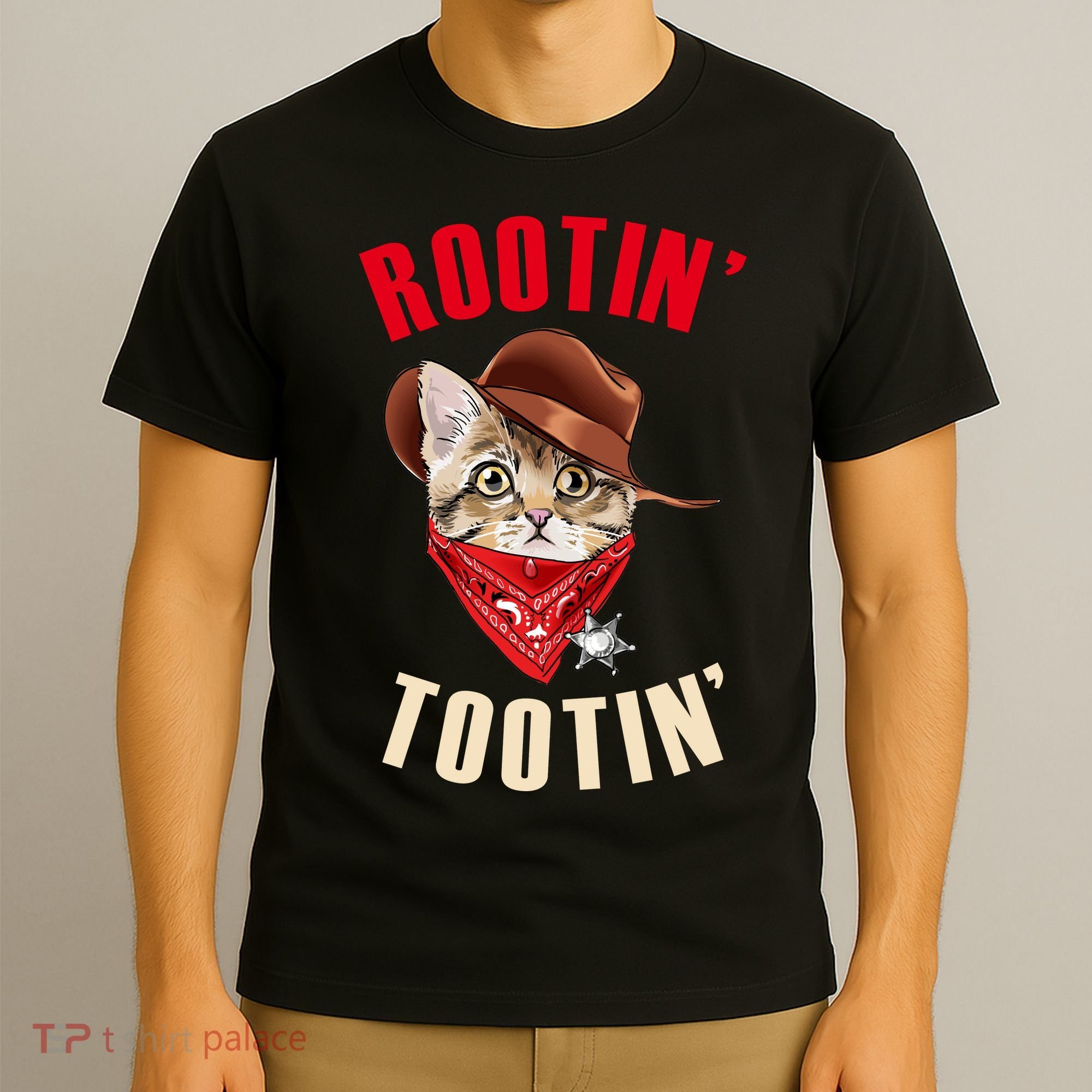 Rootin' Tootin' Cowboy Cat Meme T-Shirt