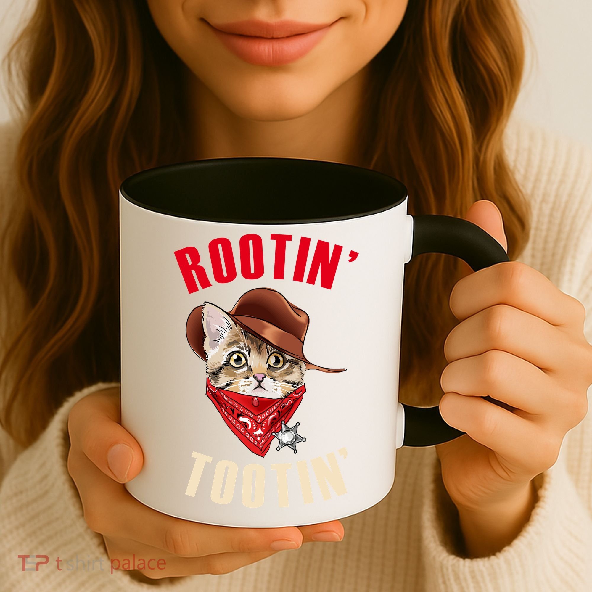 Rootin' Tootin' Cowboy Cat Meme Coffee Mug