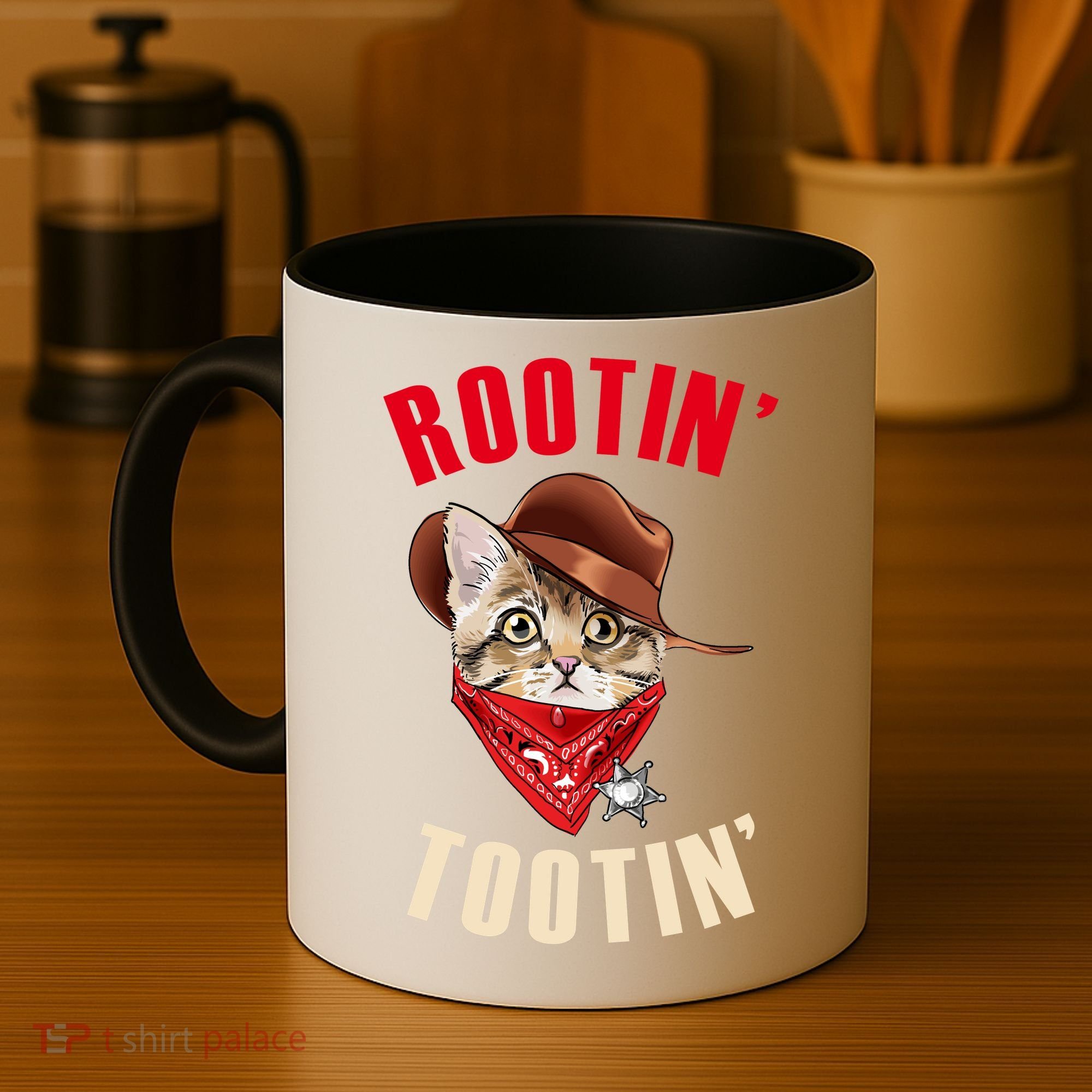Rootin' Tootin' Cowboy Cat Meme Coffee Mug