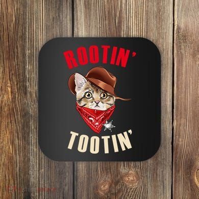 Rootin' Tootin' Cowboy Cat Meme Coaster
