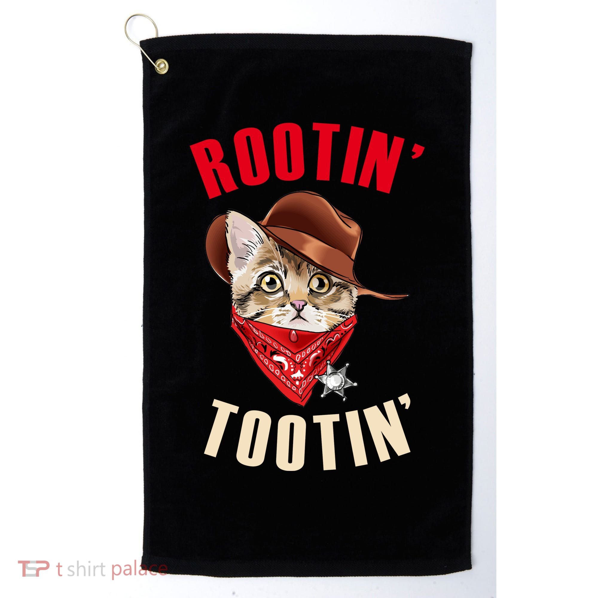 Rootin' Tootin' Cowboy Cat Meme Golf Towel