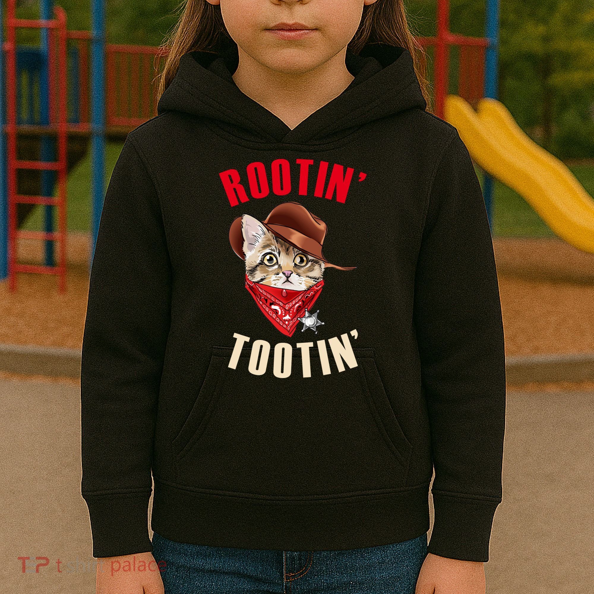 Rootin' Tootin' Cowboy Cat Meme Kids Hoodie