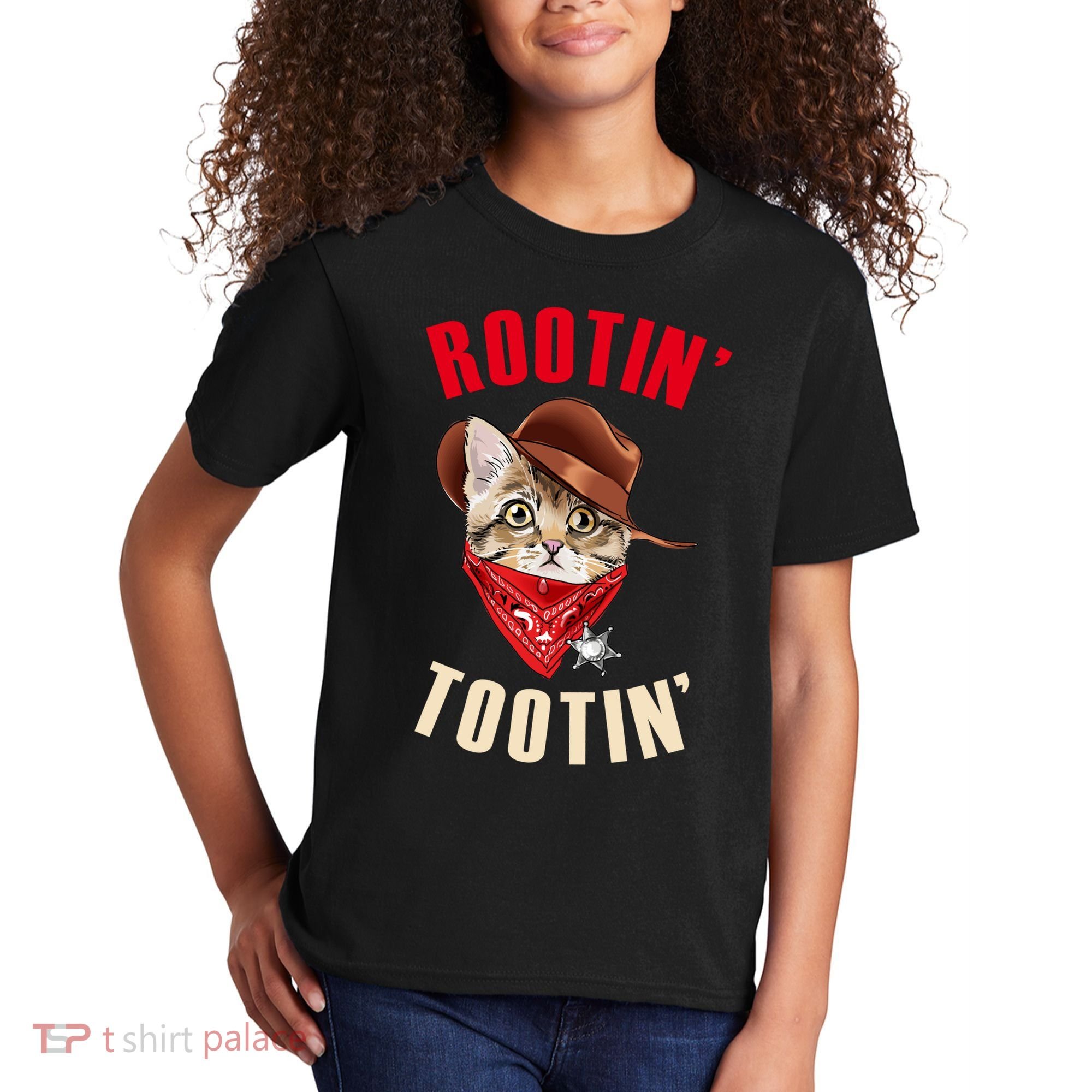 Rootin' Tootin' Cowboy Cat Meme Kids T-Shirt