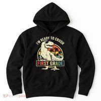 Ready To Crush First Grade 1st Day Of School Dinosaur Hoodie thumb 0