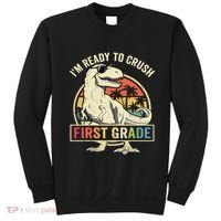 Ready To Crush First Grade 1st Day Of School Dinosaur Sweatshirt thumb 0