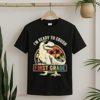 Ready To Crush First Grade 1st Day Of School Dinosaur T-Shirt thumb 2