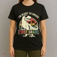 Ready To Crush First Grade 1st Day Of School Dinosaur T-Shirt thumb 4