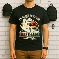 Ready To Crush First Grade 1st Day Of School Dinosaur T-Shirt thumb 6
