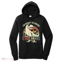 Ready To Crush First Grade 1st Day Of School Dinosaur Women's Hoodie thumb 0