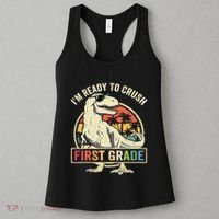 Ready To Crush First Grade 1st Day Of School Dinosaur Women's Tank Top thumb 3