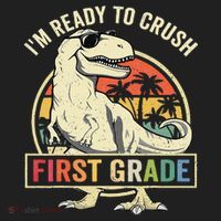 Ready To Crush First Grade 1st Day Of School Dinosaur Hat thumb 2