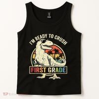 Ready To Crush First Grade 1st Day Of School Dinosaur Tank Top thumb 2