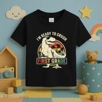 Ready To Crush First Grade 1st Day Of School Dinosaur Toddler T-Shirt thumb 3