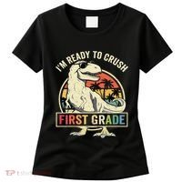 Ready To Crush First Grade 1st Day Of School Dinosaur Women's T-Shirt thumb 0
