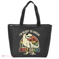 Ready To Crush First Grade 1st Day Of School Dinosaur Tote Bag thumb 0