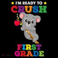 Ready To Crush 1St Grade Koala Bear Funny Back To School Gift Ornament thumb 1