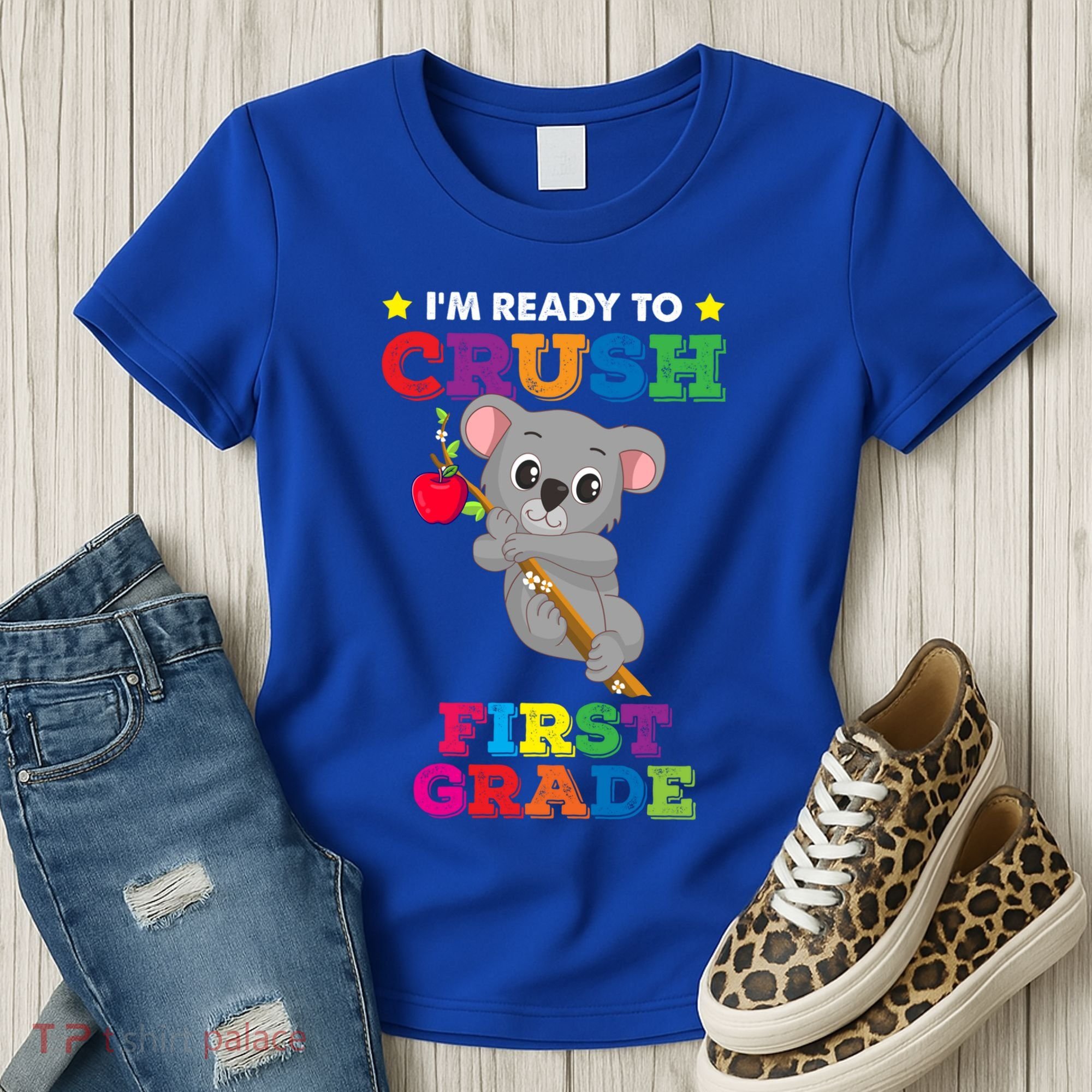 Ready To Crush 1St Grade Koala Bear Funny Back To School Gift Women's T-Shirt