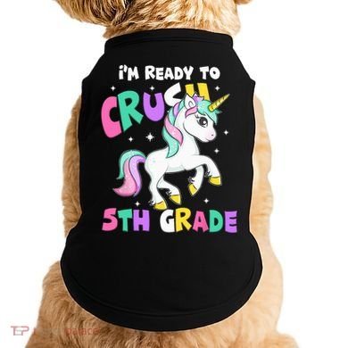 Ready To Crush 5th Grade Unicorn Back To School First Day Doggie Tank
