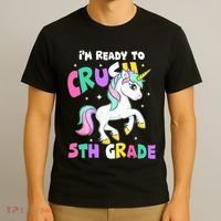Ready To Crush 5th Grade Unicorn Back To School First Day T-Shirt thumb 3