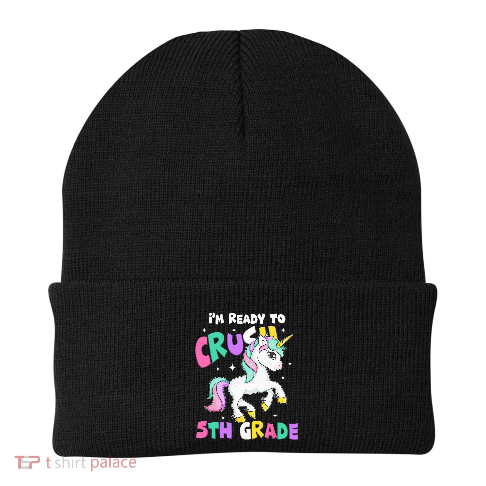 Ready To Crush 5th Grade Unicorn Back To School First Day Beanie