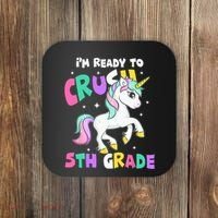 Ready To Crush 5th Grade Unicorn Back To School First Day Coaster thumb 0