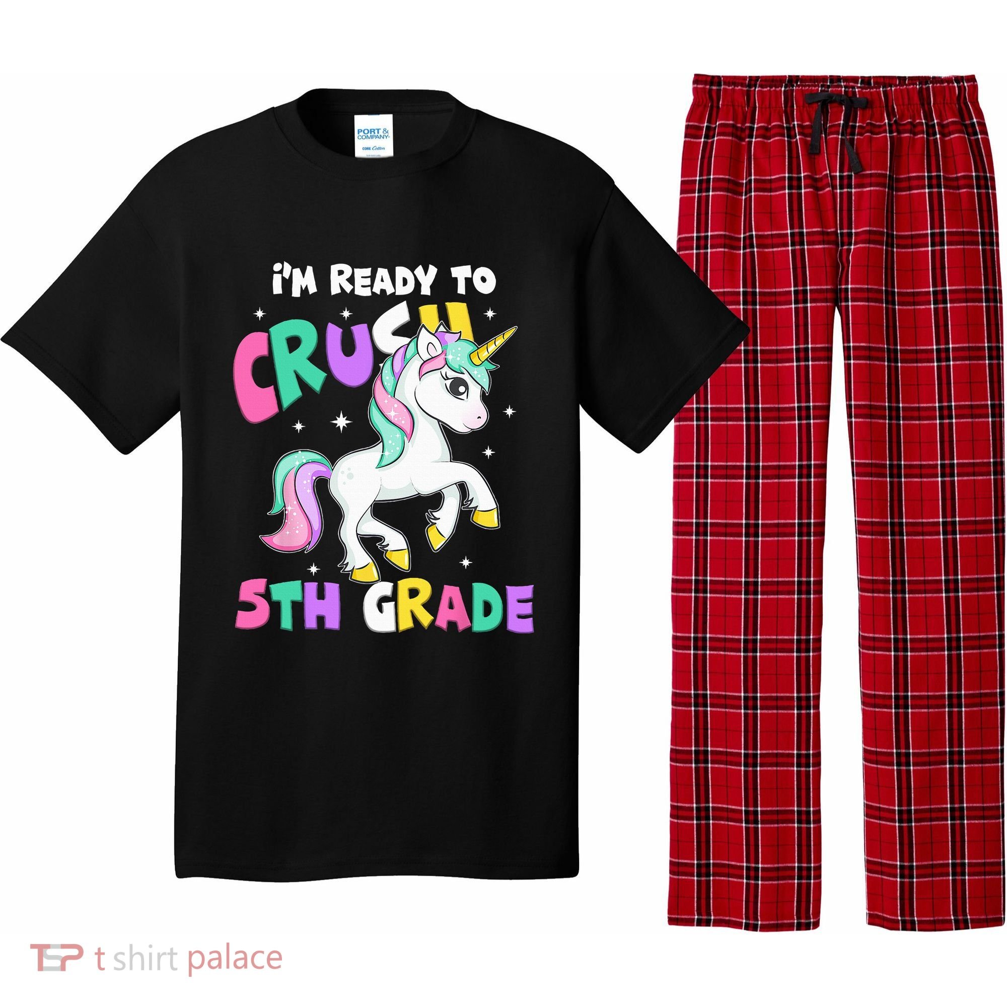 Ready To Crush 5th Grade Unicorn Back To School First Day Pajama Set