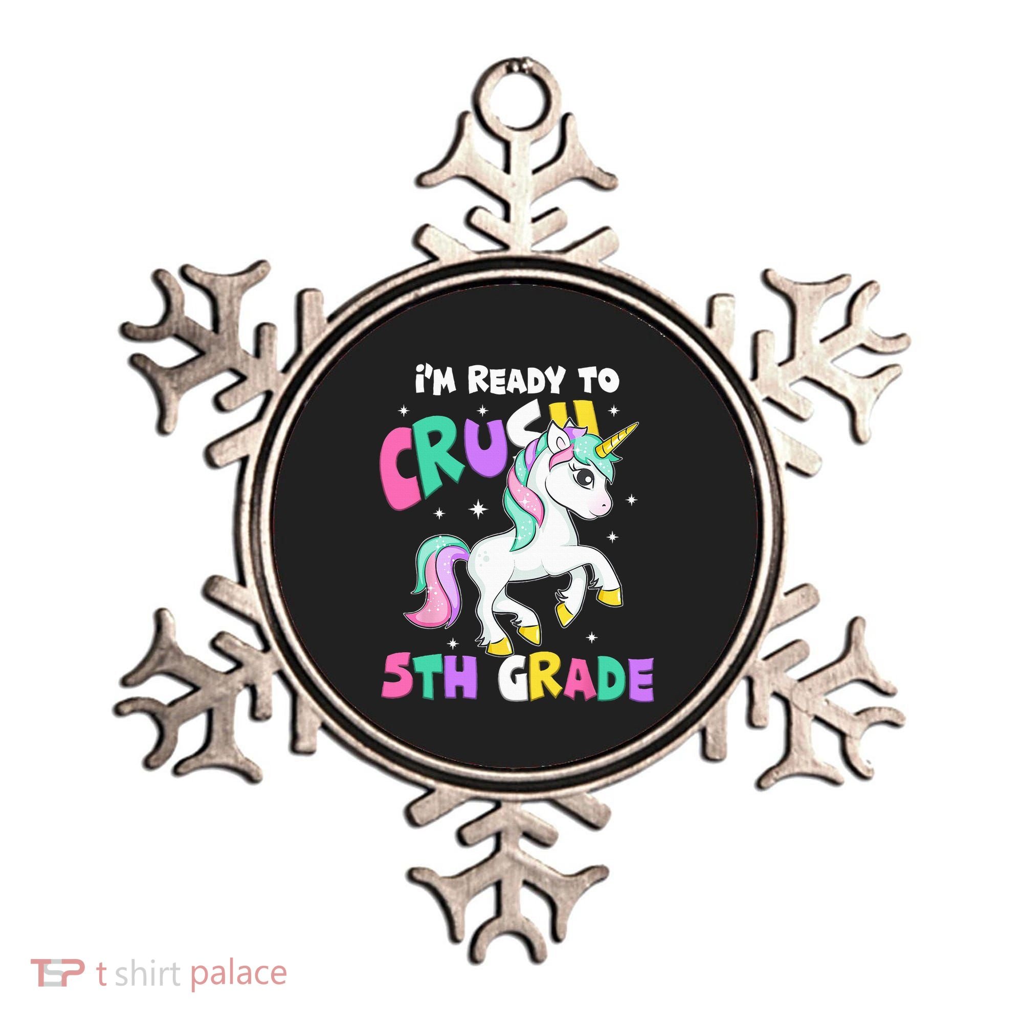 Ready To Crush 5th Grade Unicorn Back To School First Day Ornament
