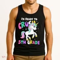 Ready To Crush 5th Grade Unicorn Back To School First Day Tank Top thumb 3