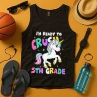 Ready To Crush 5th Grade Unicorn Back To School First Day Tank Top thumb 4
