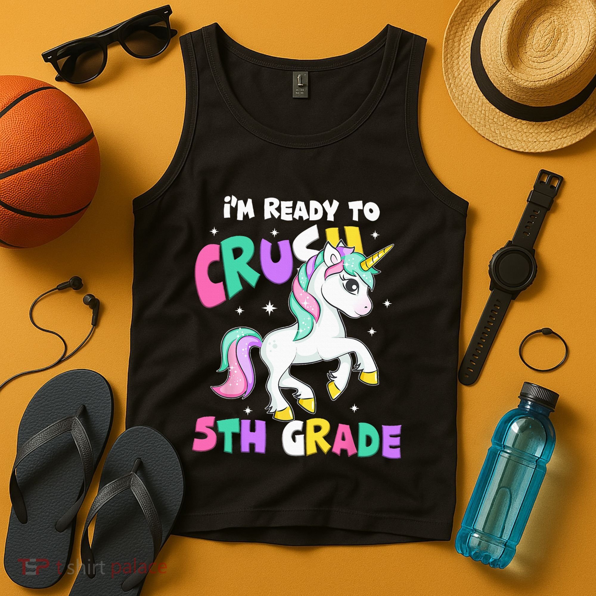 Ready To Crush 5th Grade Unicorn Back To School First Day Tank Top
