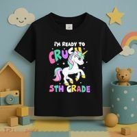 Ready To Crush 5th Grade Unicorn Back To School First Day Toddler T-Shirt thumb 3