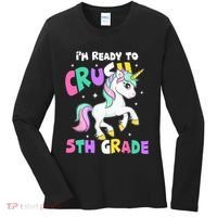 Ready To Crush 5th Grade Unicorn Back To School First Day Women's Long Sleeve Shirt thumb 0