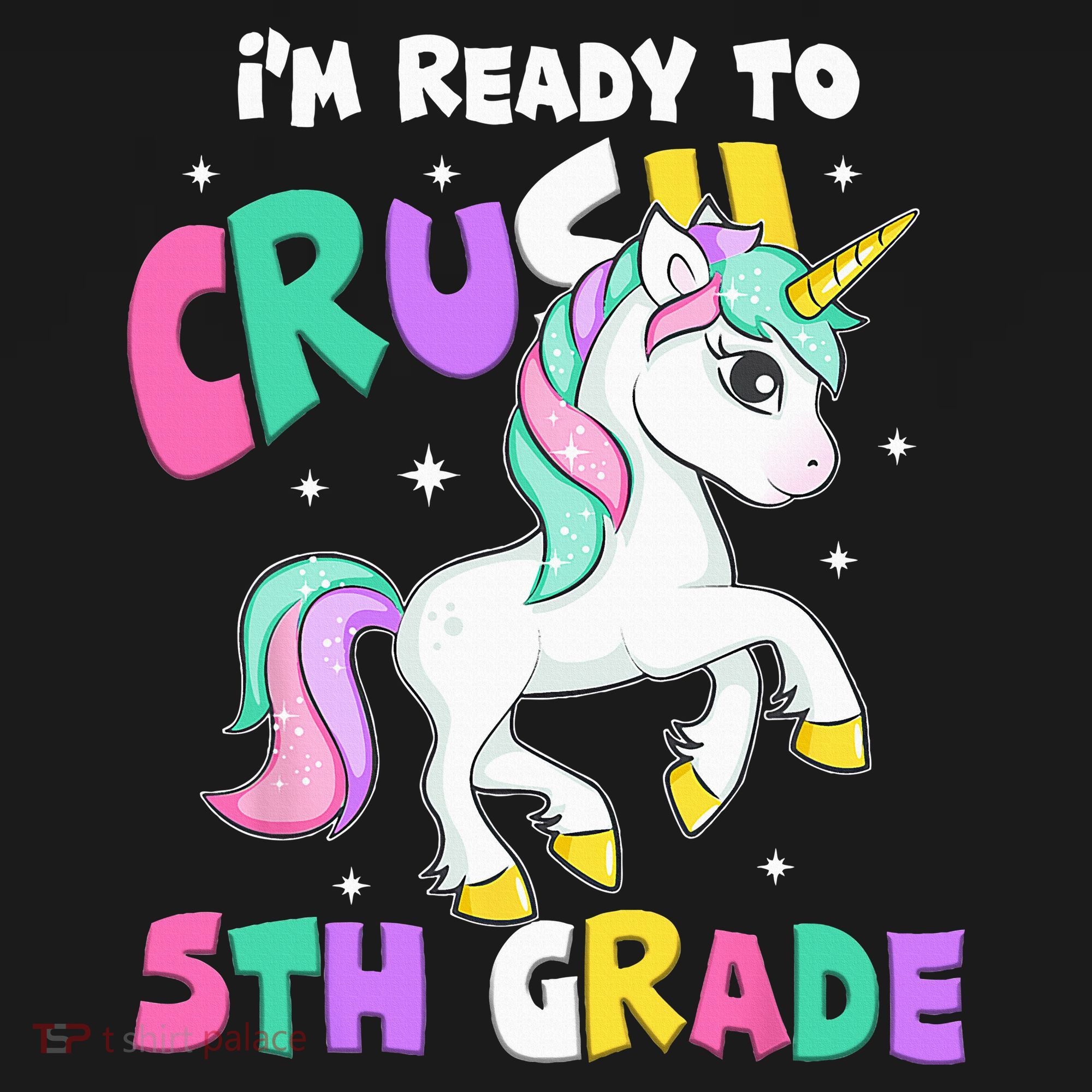 Ready To Crush 5th Grade Unicorn Back To School First Day Women's Long Sleeve Shirt