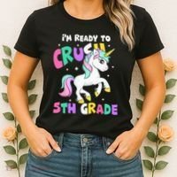 Ready To Crush 5th Grade Unicorn Back To School First Day Women's T-Shirt thumb 2