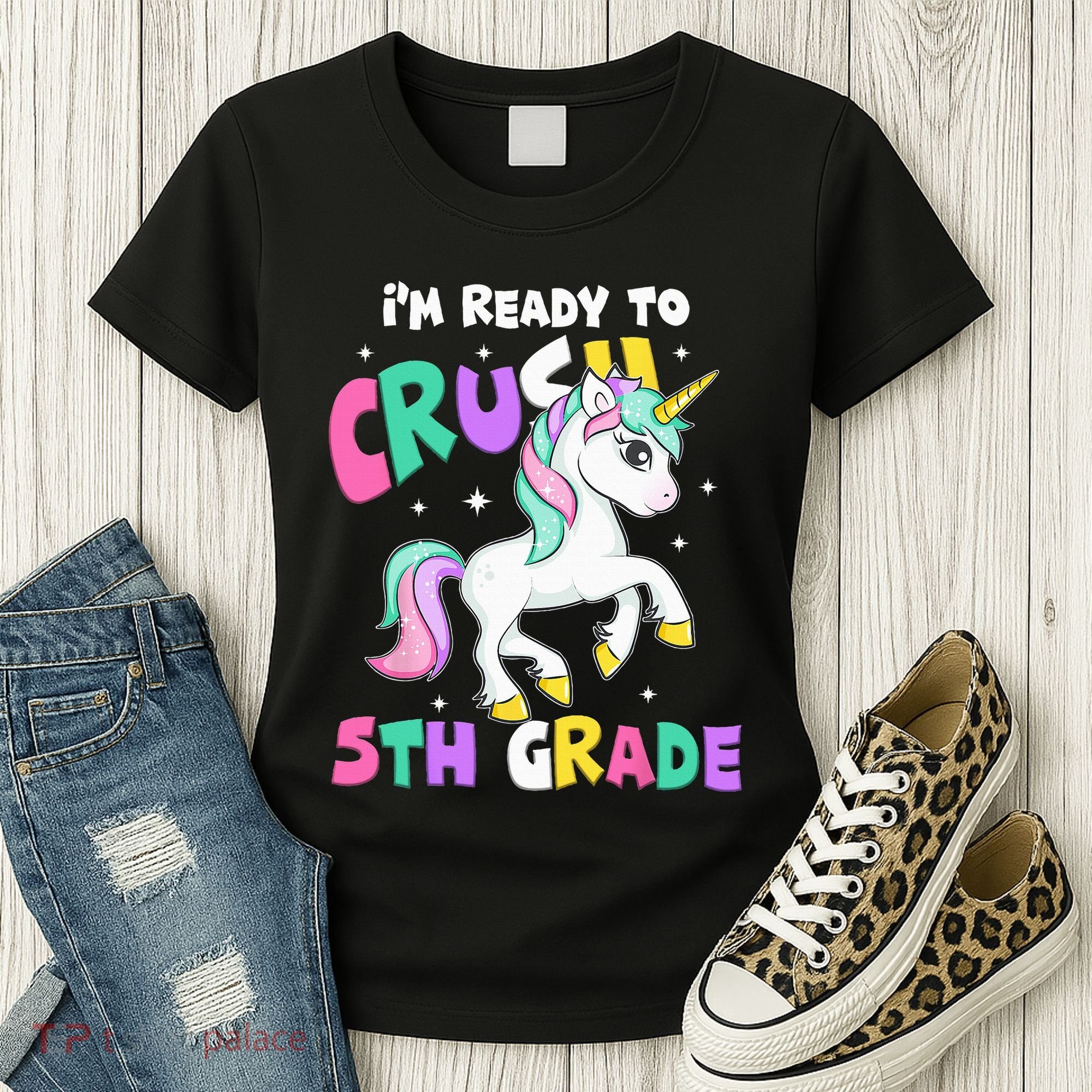 Ready To Crush 5th Grade Unicorn Back To School First Day Women's T-Shirt