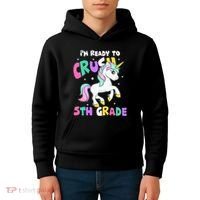 Ready To Crush 5th Grade Unicorn Back To School First Day Kids Hoodie thumb 4
