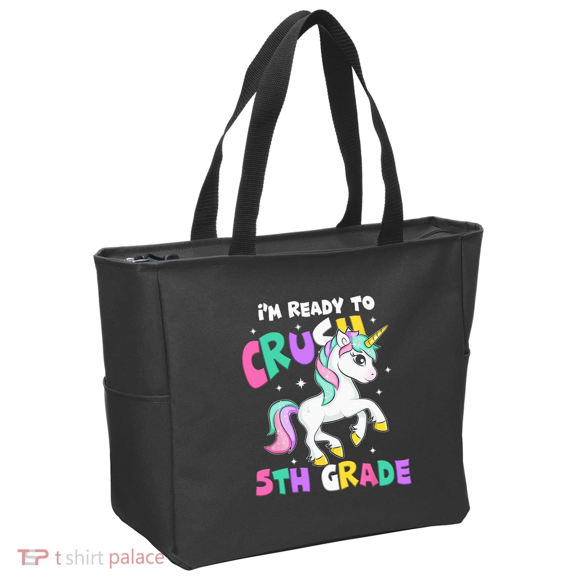 Ready To Crush 5th Grade Unicorn Back To School First Day Tote Bag