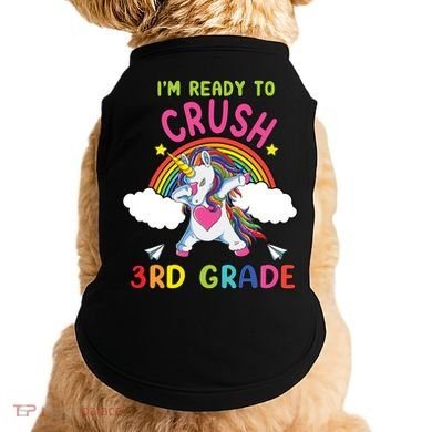 Ready To Crush 3Rd Grade Dabbing Unicorn Back To School Gift Doggie Tank