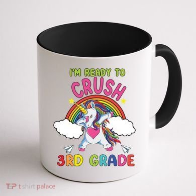 Ready To Crush 3Rd Grade Dabbing Unicorn Back To School Gift Coffee Mug back